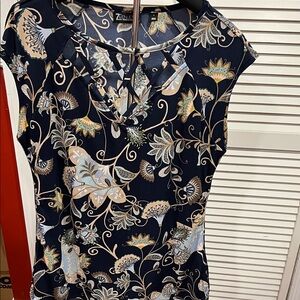 New York and Company Navy Floral Women's Blouse